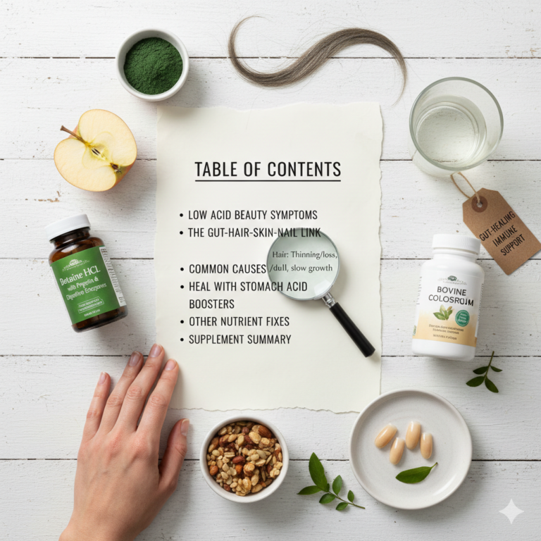 How Low Stomach Acid Causes Hair Loss, Dull Skin, and Brittle Nails (And Fixes)