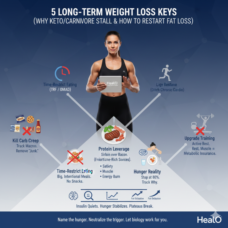 5 Long-Term Weight Loss Keys (Why KetoCarnivore Stall — and How to Restart Fat Loss)